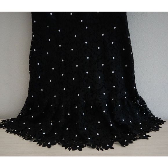 Milly 99YD99 Women's Sz 10 Black Yasmin Daisy Lace Ruffle Hem Mini Dress - Picture 7 of 15